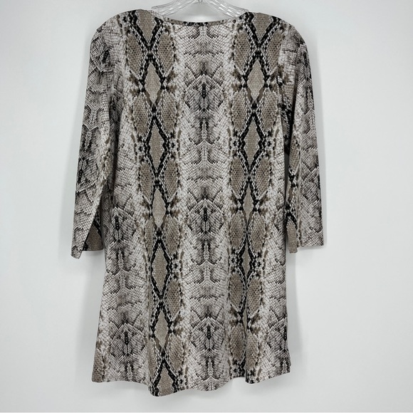 NWT Honeyme Snake Animal Print Twist Tie Front High Low Size Small Casual Tunic - Picture 5 of 6